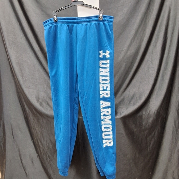 Under Armour Blue Track Pants with Elastic Cuffs - Picture 3 of 15